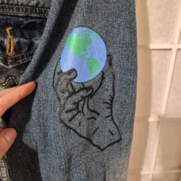 Brooklyn Cloth No Cap Retro 90s Graphics Denim Jeans Jacket Men's Sz M - Picture 6 of 10